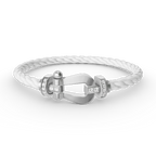 [Loran]FORCE LARGE HORSESHOE HALF DIAMOND BRACELET - WHITE GOLD