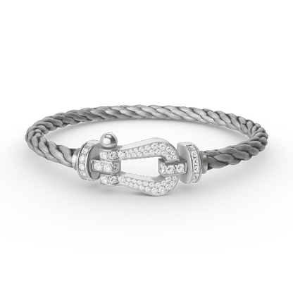 [Loran]FORCE LARGE HORSESHOE FULL DIAMOND BRACELET - WHITE GOLD