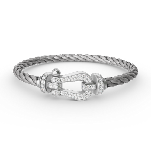 [Loran]FORCE LARGE HORSESHOE FULL DIAMOND BRACELET - WHITE GOLD