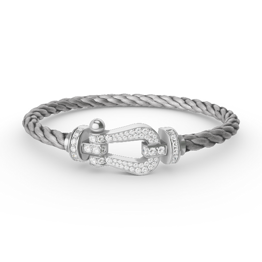 [Loran]FORCE LARGE HORSESHOE FULL DIAMOND BRACELET - WHITE GOLD