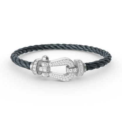 [Loran]FORCE LARGE HORSESHOE FULL DIAMOND BRACELET - WHITE GOLD