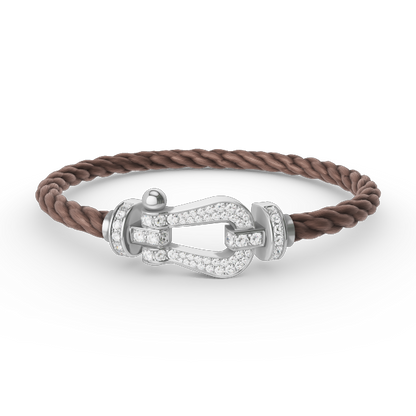 [Loran]FORCE LARGE HORSESHOE FULL DIAMOND BRACELET - WHITE GOLD