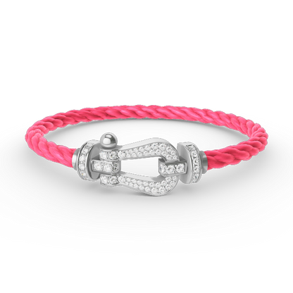 [Loran]FORCE LARGE HORSESHOE FULL DIAMOND BRACELET - WHITE GOLD