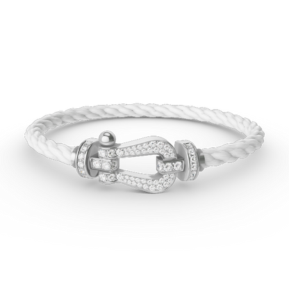 [Loran]FORCE LARGE HORSESHOE FULL DIAMOND BRACELET - WHITE GOLD