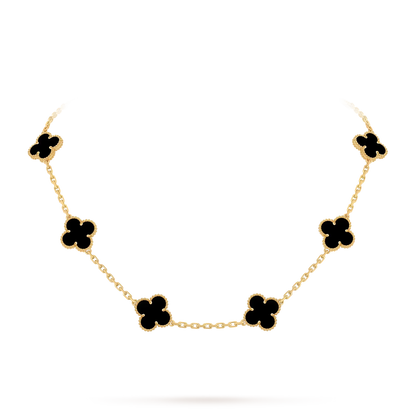 [Loran]CLASSIC LUCKY 10-MOTIF CLOVER NECKLACE GOLD COLLECTION